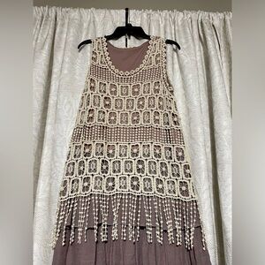 Entro Lilac & Lace Dress Size M/L